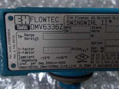 USED Endress + Hauser Swingwirl II Swingwirl II  DMV6336Z