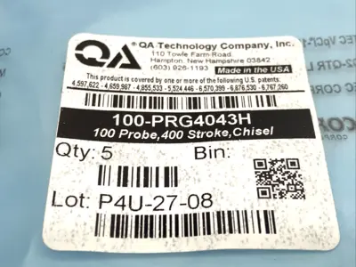 100-PRG4043H | QA Technology  Probe .100 Center .400 Stroke, Chisel LOT OF 10 - New Other