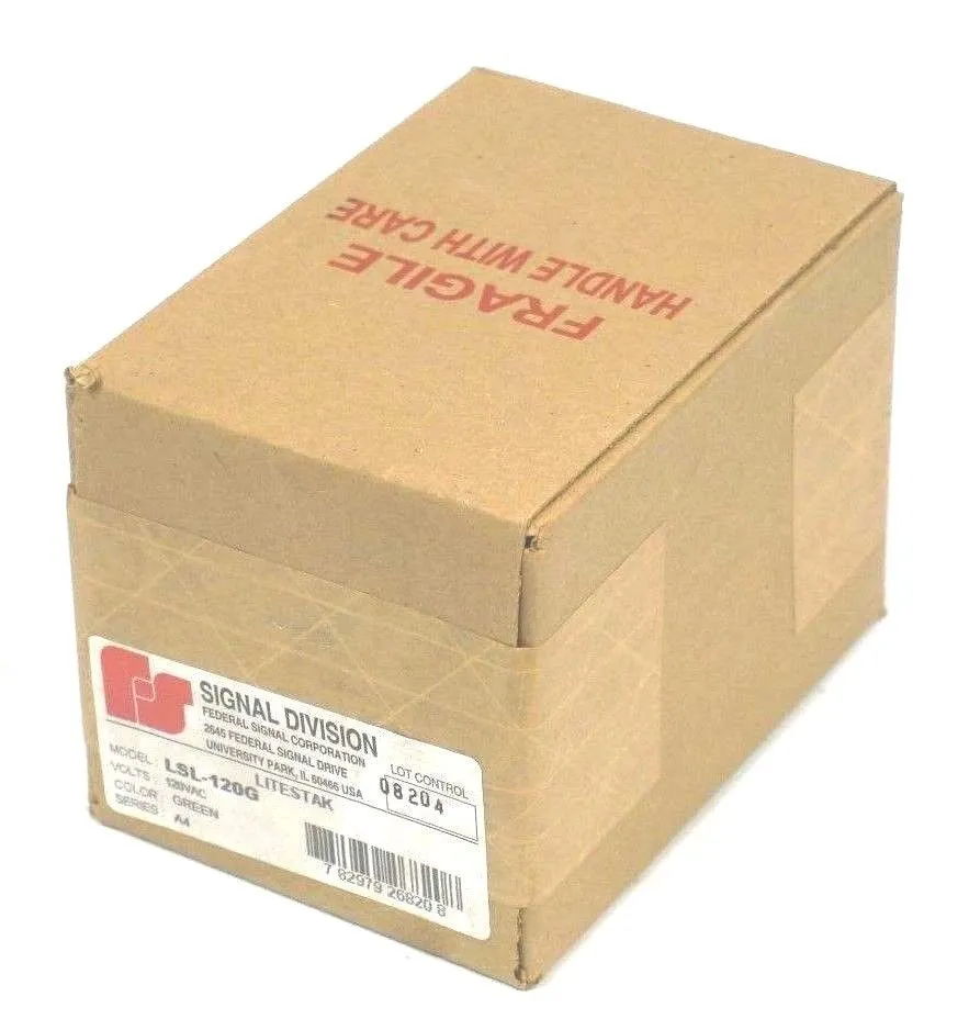 NEW SEALED FEDERAL SIGNAL LSL-120G LITESTAK 120VAC, GREEN, LSL120G