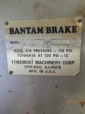 1973 FOREMOST BANTAM B412 Brake Presses | MD Equipment Services LLC (6)