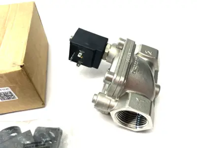 New | in-Stock M&M Pilot Operated 2/2-way Solenoid Valve EVB 2/2 NC G 1" Cann. Solenoid Valves Michigan US | Maverick Industrial Sales #1393091