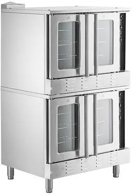 Double Deck Full Size Natural Gas OR Propane Convection Oven with Legs - 108,000 BTU