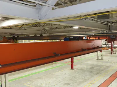 Cleveland Tramrail P&H 3 Ton Single Girder Underhung Bridge Crane 45' 10" Span