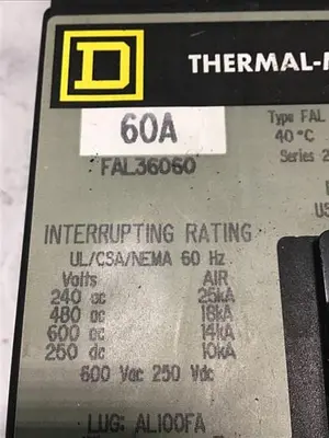 USED SQUARE D FAL36060 / SWITCH