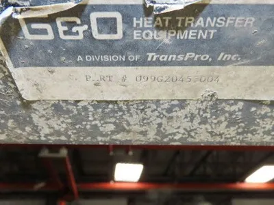 G & O 099G2045-004 Radiator 1997 Oshkosh 28x25" Coolant 3-1/2" ID Inlet Aluminum
