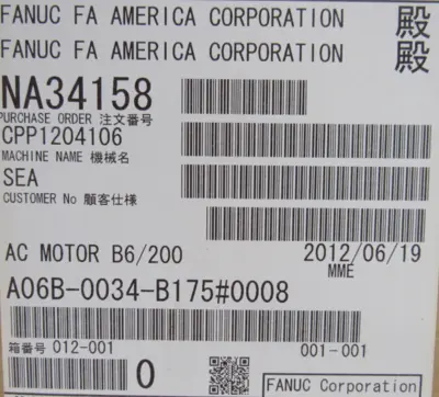 NEW FANUC A06B-0034-B175#0008 SERVO MOTOR A06B0034B1750008
