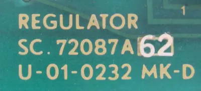 REFURBISHED AJAX MAGNETHERMIC SC-72087A62 REGULATOR CARD SC72087A62