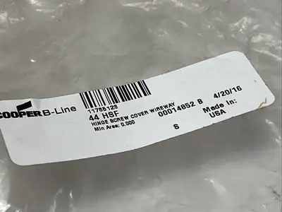 44HSF | Cooper  B-Line Hinge Screw Cover Wire Way End Flange 4" x 4" - New Other