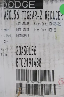 NEW DODGE 20A30L56 GEAR REDUCER 30:1