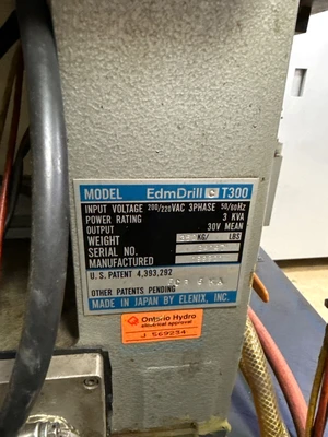 Used 1999 ELENIX CT300R EDM Hole-Driller Ontario CA | Aucto #1369815