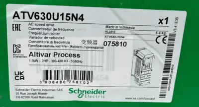 NEW SCHNEIDER ELECTRIC ATV630U15N4 AC SPEED DRIVE 2HP ALTIVAR PROCESS 075810