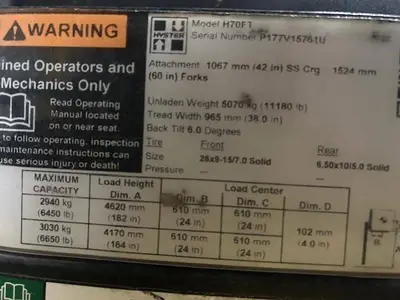 Used 2020 HYSTER H70FT Misc Forklifts Illinois US | Somerset Equipment Sales #1542889