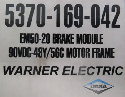 NEW WARNER ELECTRIC 5370-169-042 BRAKE 5370169042 EM50-20
