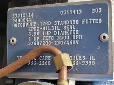 1 hp, 240/480 Volts, 3500 Rpm Impeller Pump