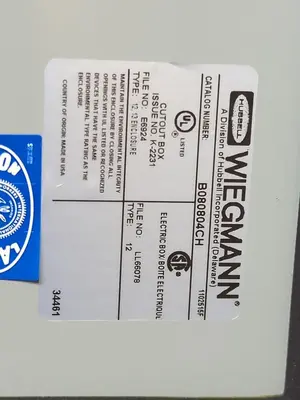 New | in-Stock WIEGMANN B080804CH Miscellaneous Equipment (Electrical & Power) | Surplus Asset Holdings #1197308