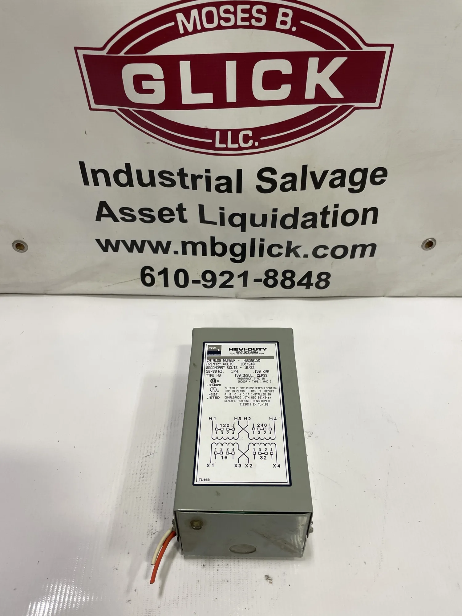 SOLA HEVI-DUTY HS20B150 Transformer 0.150KVA 120/240V 16/32V 1PH