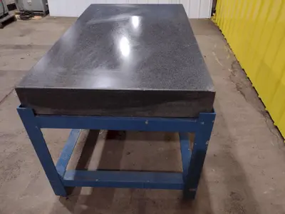 60" X 36" X 6.25" THICK BLACK GRANITE INSPECTION TABLE W/ STAND: STOCK #19633