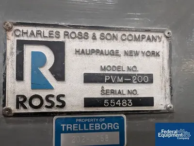 USED Ross 200 Gal Ross Planetary Mixer, Model PVM-200, S/S