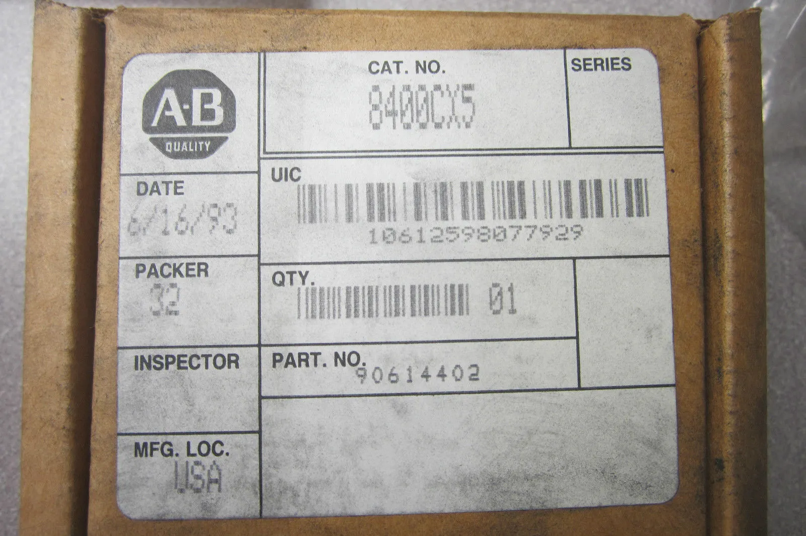 NEW ALLEN BRADLEY 8400CX5 PROCESSOR CABLE 90614402