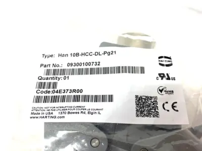 09300100732 | Harting  Heavy Duty Hood Coupler Han 10B-HCC-DL-Pg21 - New