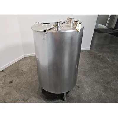 Used 190 Gallon Capacity Stainless Steel Vertical Liquid Tank