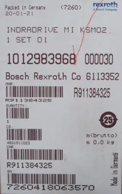 NEW REXROTH R911384325 SERVO MOTOR KSM02.1B-076C35N-M1-HP0-ET-S3-D7-T0-FW