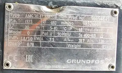 USED GRUNDFOS Model Number: AMG.30.47.385.IB