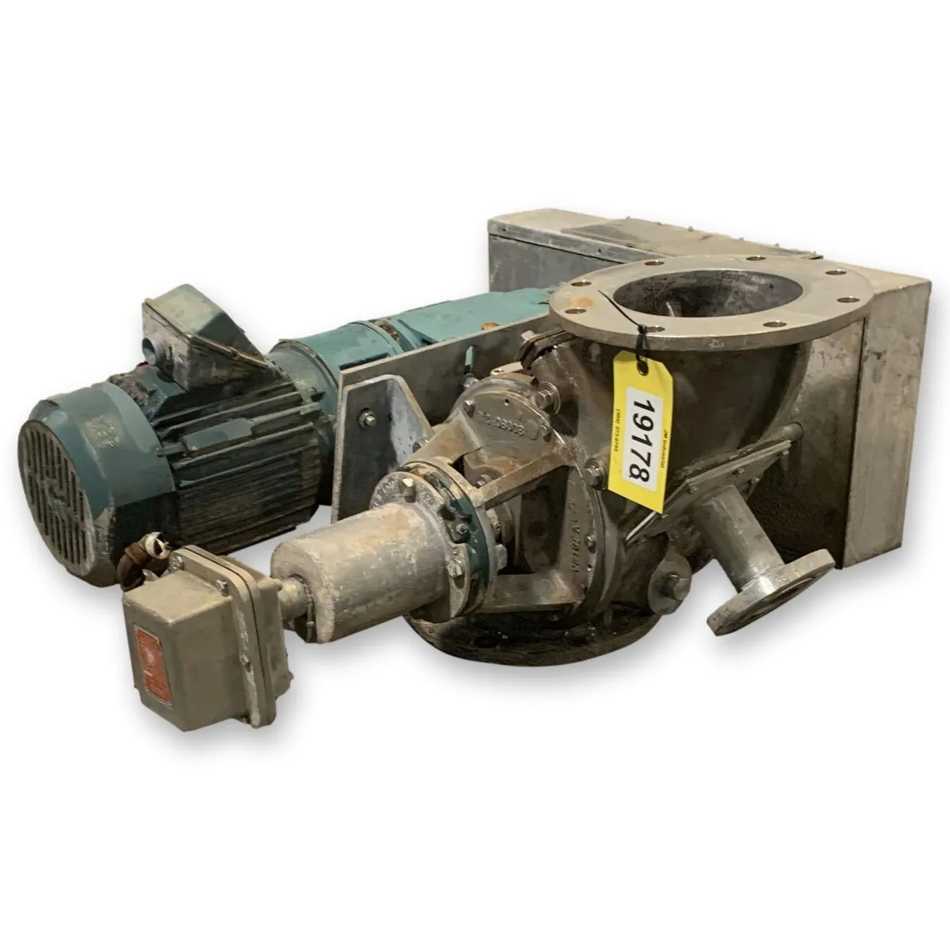 Used 8" dia. Side Entry Flo-tronics Stainless Steel Offset Rotary Feeder Airlock