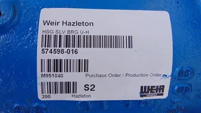 Weir Hazleton 574598-016 Cylindrical Bearing Housing New NIB