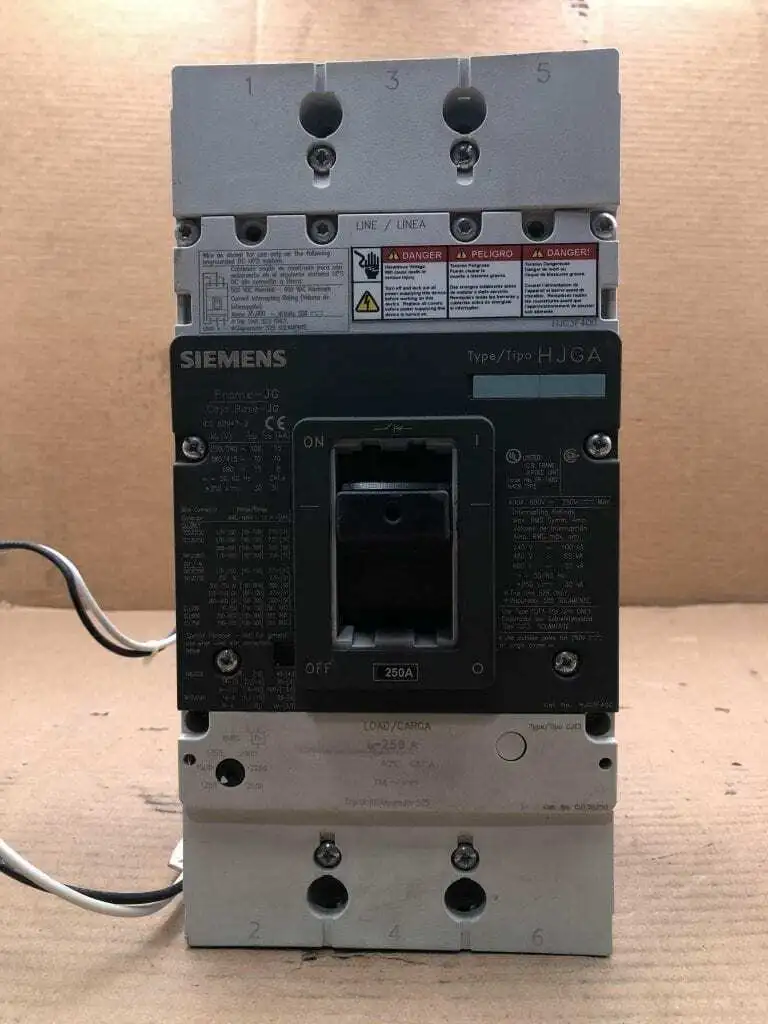 SIEMENS HJGA 250A 3 Pole Circuit Breaker 600V 250V