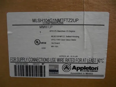 EGS / Appleton Mercmaster III 100W Metal Halide Light Fixture MLSH104G1NMTFTZ2UP New NIB