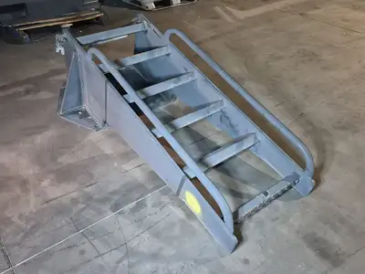 6' x 2' Wide Industrial Steel Access Ladder w/ Handrails