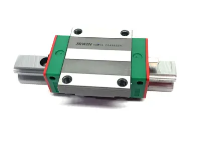 USED HIWIN LINEAR GUIDEWAY BLOCK AND RAIL, 1-BLOCK, 100MM RAIL