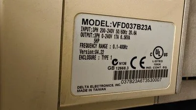 USED DELTA DELTA VFD-B VFD037B23A