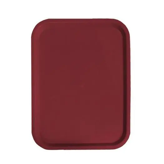 12″ x 16″ Burgundy Fast Food Tray - 12 pack