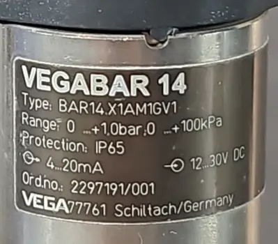 VEGABAR 14 Bar14.X1AM1GV1 Process Pressure Transmitter (BIN3.4.4)