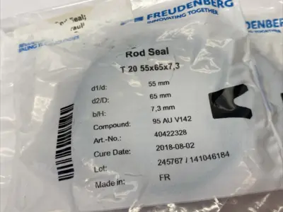 NEW FREUDENBERG ROD SEALS (HYDRAULIC) T20 55X65X7,3, 95 AU V142