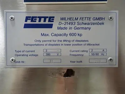 Fette turret lift cart