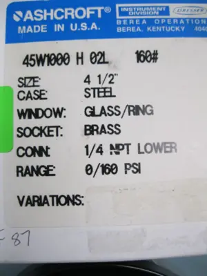 New | in-Stock Ashcroft 45W1000 H 02L Pressure Switches New Hampshire US | Bitter End Trading #1486513