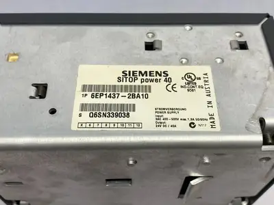 6EP1437-2BA10 | Siemens  SITOP Power 40 Power Supply 400-500VAC to 24VDC 40A - Used