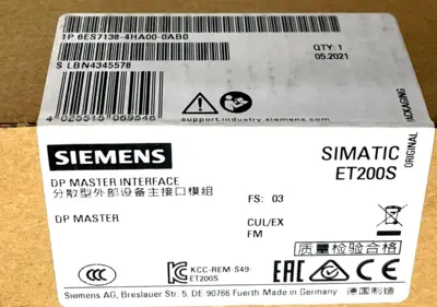 NEW SIEMENS 6ES7138-4HA00-0AB0 MASTER INTERFACE 6ES71384HA000AB0