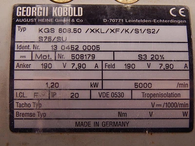 Used GEORGII KOBOLD _UNKNOWN_ D.C. Motors Texas US | OCO Industrial #1600856
