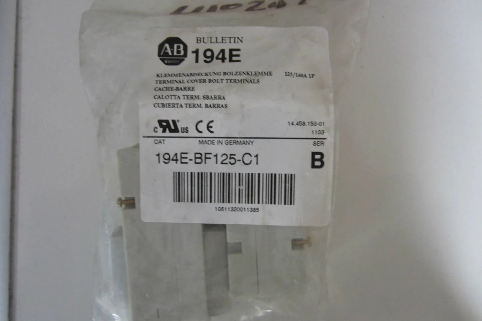 NEW ALLEN BRADLEY 194E-BF125-C1 TERMINAL COVER 194EBF125C1 LOT OF 8