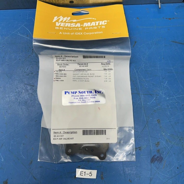 New | in-Stock VERSA-MATIC E5 AV Pump Parts | J&J Industrial Supply #543660