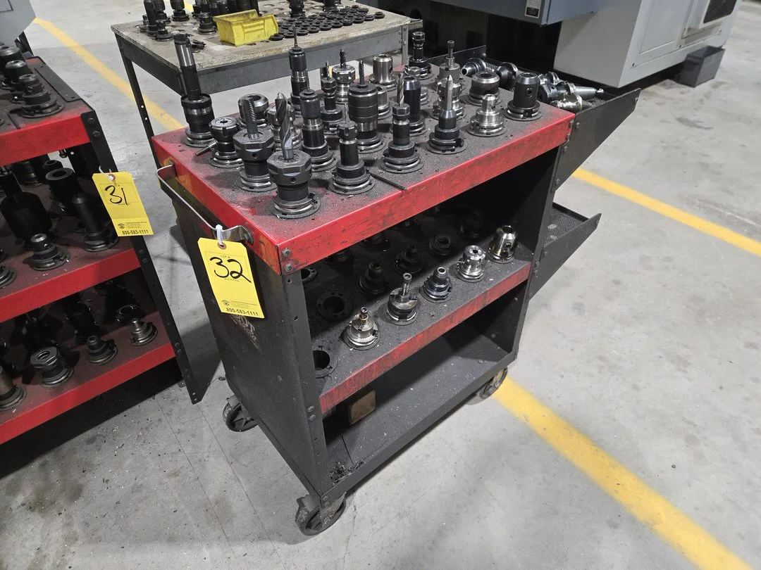 Cart and Contents; Approx (42) Cat 40 Tool Holders