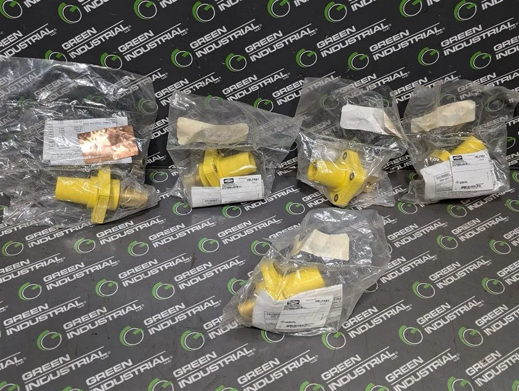 Lot of 5 Hubbell HBLFRBY Yellow Single Pole Female Receptacles 300/400A 600V New