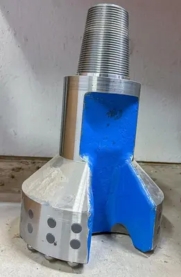Used TRIDENT SUPREME 9-7/8" FLAT FACE CARBIDE BUTTON CABLE TOOL DRILL BIT Carbide Drills Pennsylvania US | East West Machinery & Drilling #1417861