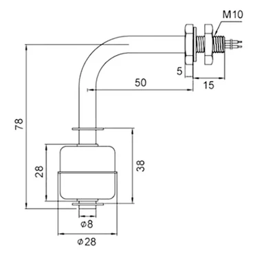 Float Switch, Level Sensor, Stainless Steel