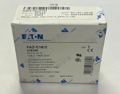 Used EATON FAZ-C16/2 Miscellaneous Equipment (Electrical & Power) | Surplus Asset Holdings #1190977