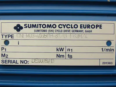 Sumitomo Cyclo CNFM03-4095GB-87/G F63M/4 Gearmotor 20rpm .25kw 220-480V 3PH 87:1